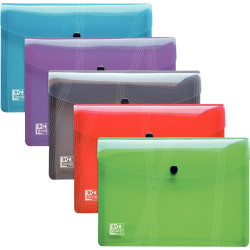 Paquet de 5 enveloppes à pression en polypropylène HAWAÏ pour format A