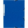 Chemise 3 rabats à élastiques en carte lustrée 355g, bleu