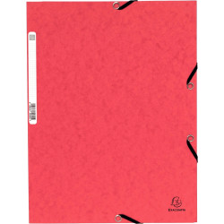 Chemise 3 rabats à élastiques en carte lustrée 355g, rouge