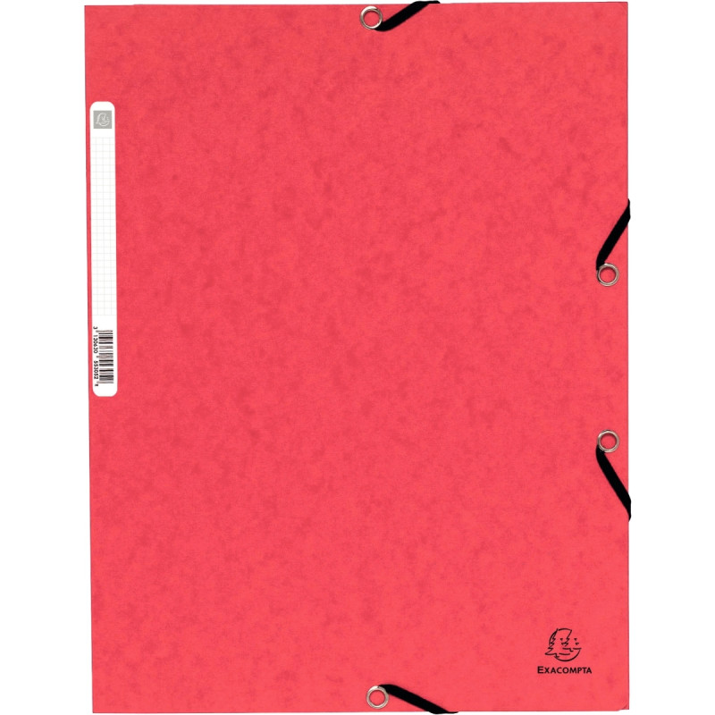 Chemise 3 rabats à élastiques en carte lustrée 355g, rouge