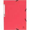 Chemise 3 rabats à élastiques en carte lustrée 355g, rouge