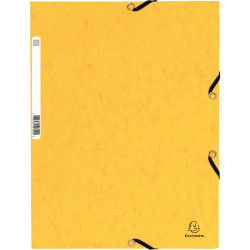 Chemise 3 rabats à élastiques en carte lustrée 355g, jaune