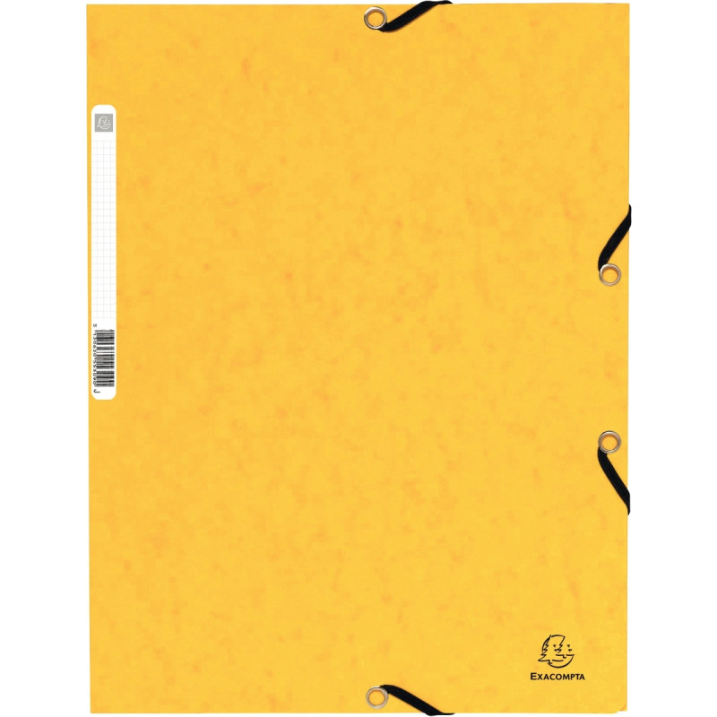 Chemise 3 rabats à élastiques en carte lustrée 355g, jaune