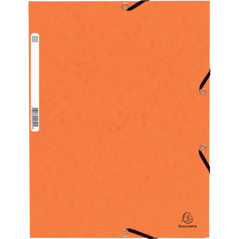 Chemise 3 rabats à élastiques en carte lustrée 355g, orange