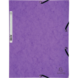 Chemise 3 rabats à élastiques en carte lustrée 355g, violet
