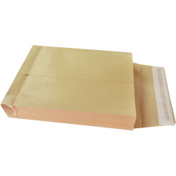 Paquet de 50 pochettes kraft armé 280x380mm soufflet 50mm bande silico