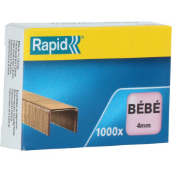 Boîte de 1 000 agrafes Rapid bébé 8/4 cuivrée