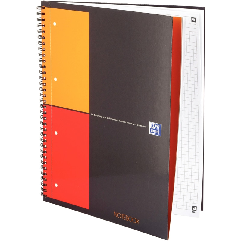 Cahier à reliure intégrale NOTEBOOK format A4+ quadrillé 5x5, 160 page
