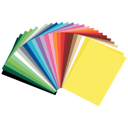 Paquet de 25 feuilles en carton coloris assortis, format 50 x 70 cm, 3