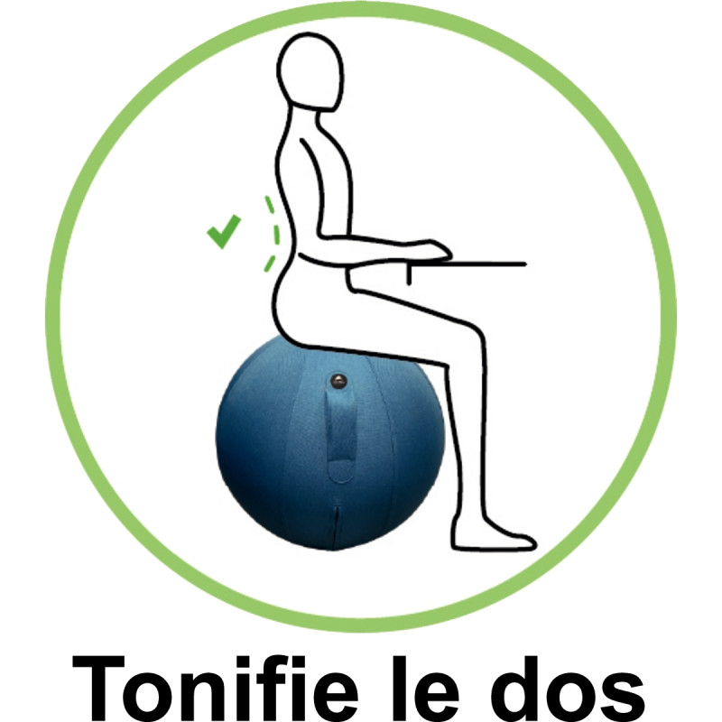 Ballon d'assise ergonomique bleu canard