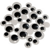 Sachet de 30 yeux maxi noirs, diamètres : 20 et 30 mm