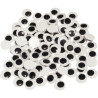 Sachet de 100 yeux mobiles à coller, diamètre 15 mm
