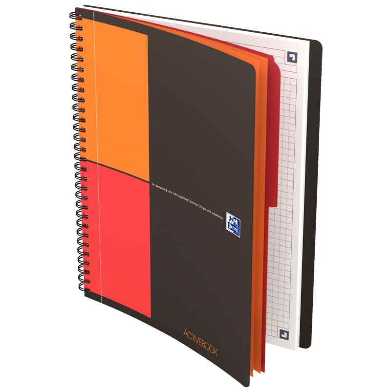 Cahier à reliure intégrale ACTIVEBOOK format tablette B5 quadrillé 5x5