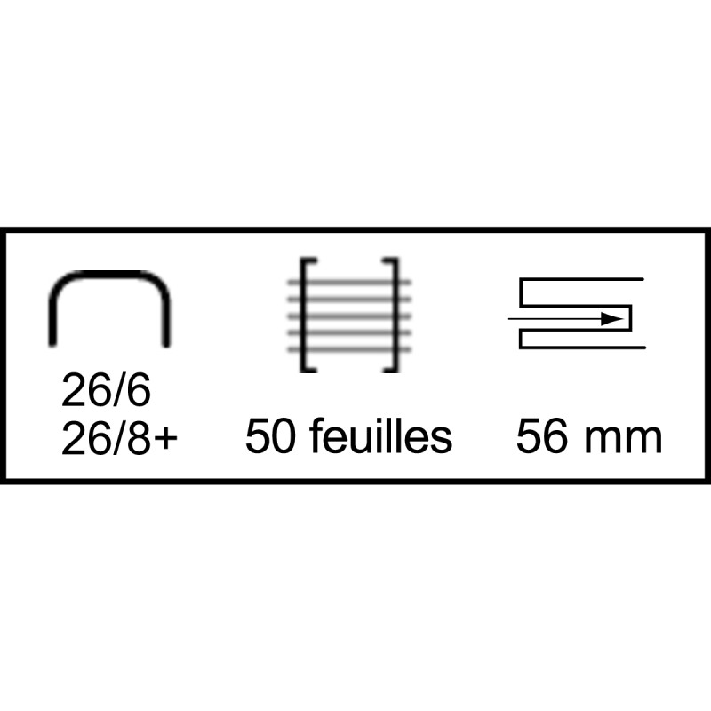Agrafeuse pince K1 Classic 1+ 50 feuilles chromé