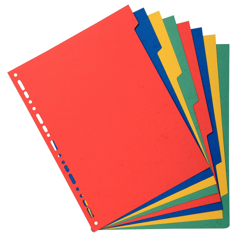 Jeu de 8 intercalaires en carte recyclée 220g, format A4