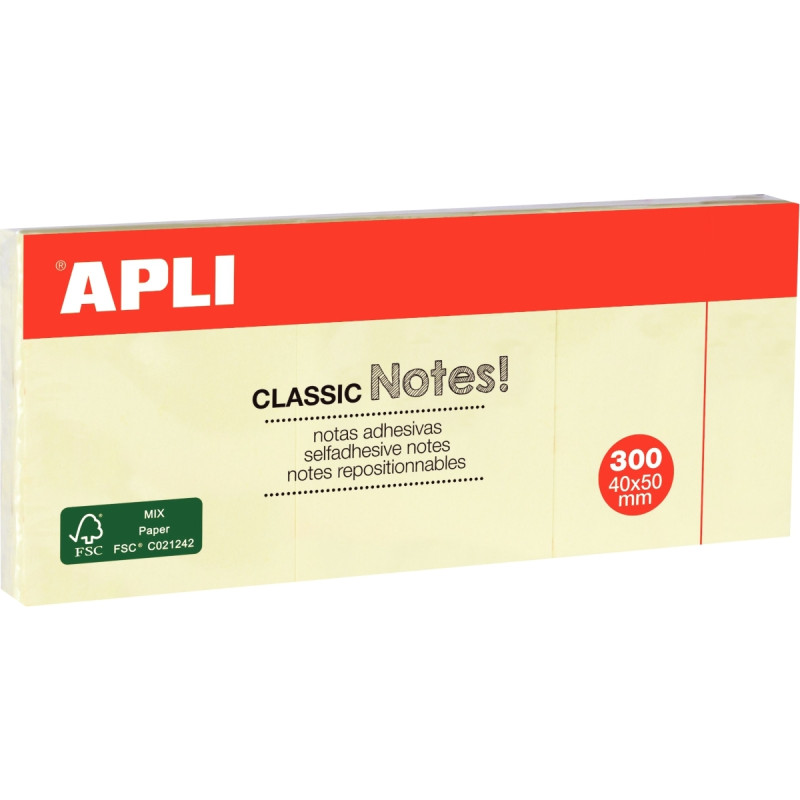 Lot de 3 blocs de 100 feuilles notes adhésif repositionnable, 50 x 40