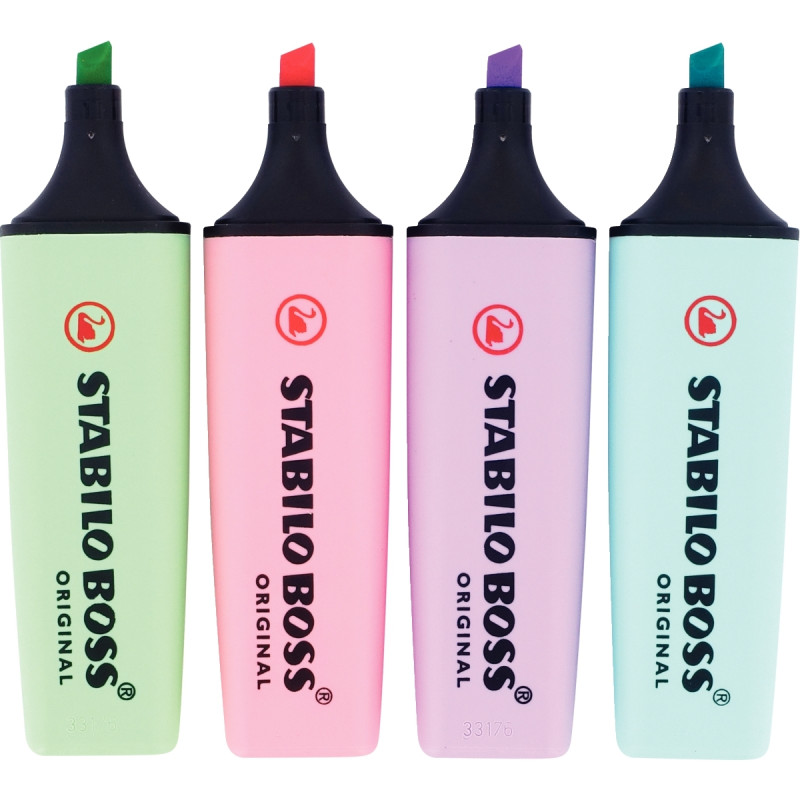Pochette de 4 surligneurs Boss pastels assortis