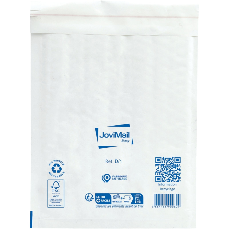 Paquet de 10 pochettes blanches bulles d'air 180x260mm