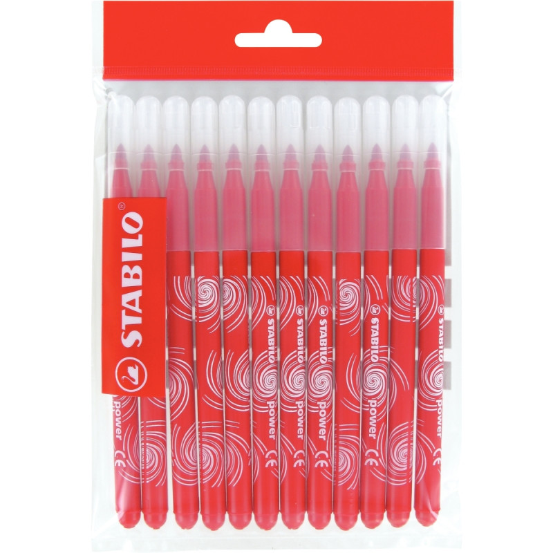 Recharge pour classpack de 12 feutres Power rouge