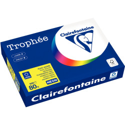 Ramette de 500 feuilles format A4 80g jaune fluo CLAIREFONTAINE