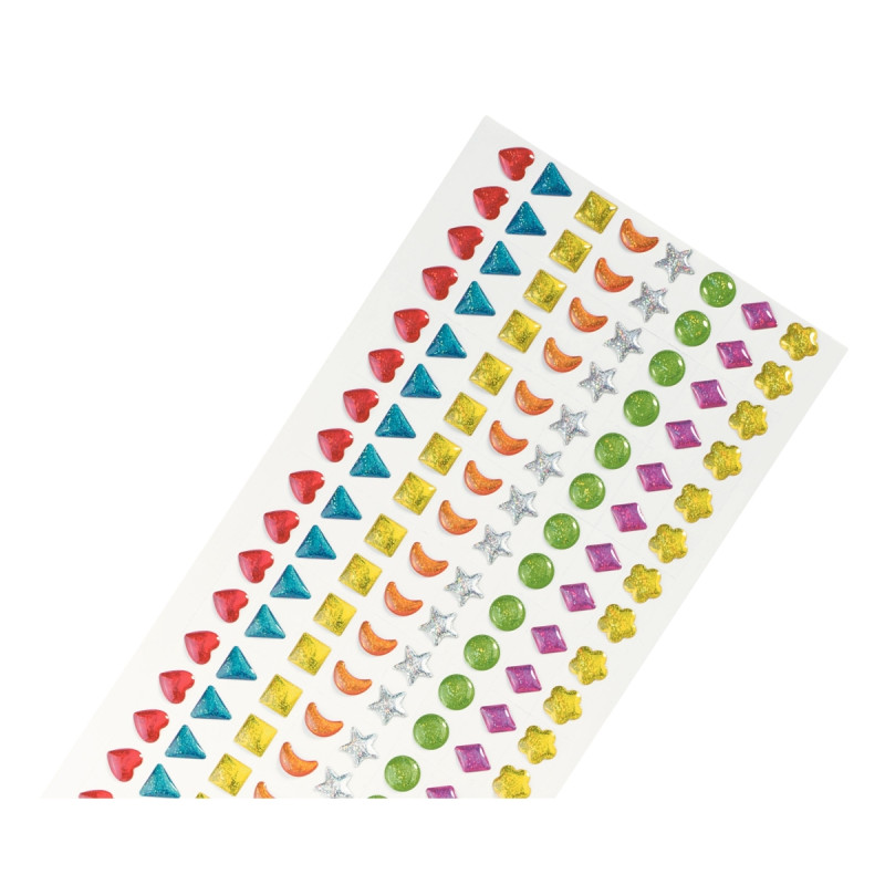 Pochette de 320 pierres Époxy adhésives formes géométriques couleurs a