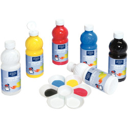Carton de 6 flacons 500ml d'acrylique Glossy Lefranc Bourgeois, couleu