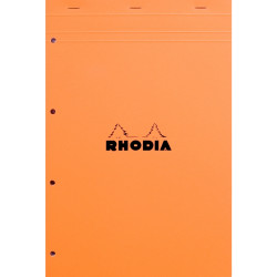 Bloc de bureau RHODIA 80 feuilles perforées, format A4+, quadrillé 5x5