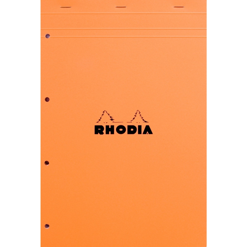 Bloc de bureau RHODIA 80 feuilles perforées, format A4+, quadrillé 5x5
