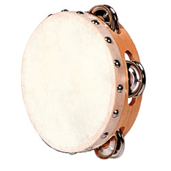 Tambourin en peau avec cymballes diamètre 15cm