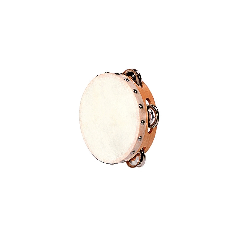 Tambourin en peau avec cymballes diamètre 15cm