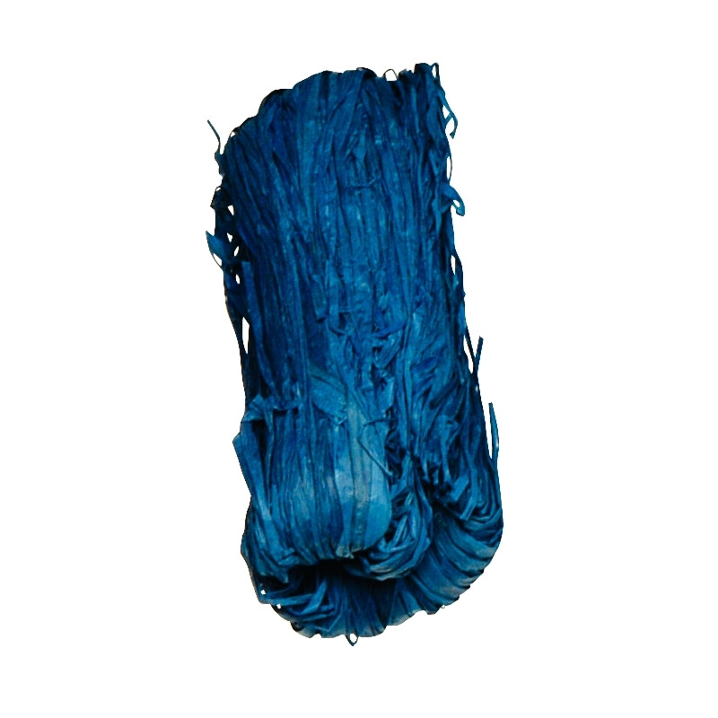 Pelote de 50 g de raphia végétal bleu