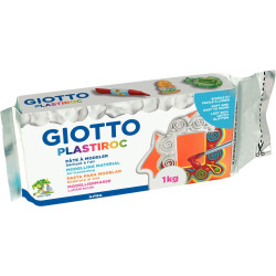 Pain de 1kg de pâte à modeler autodurcissante Plastiroc coloris blanc