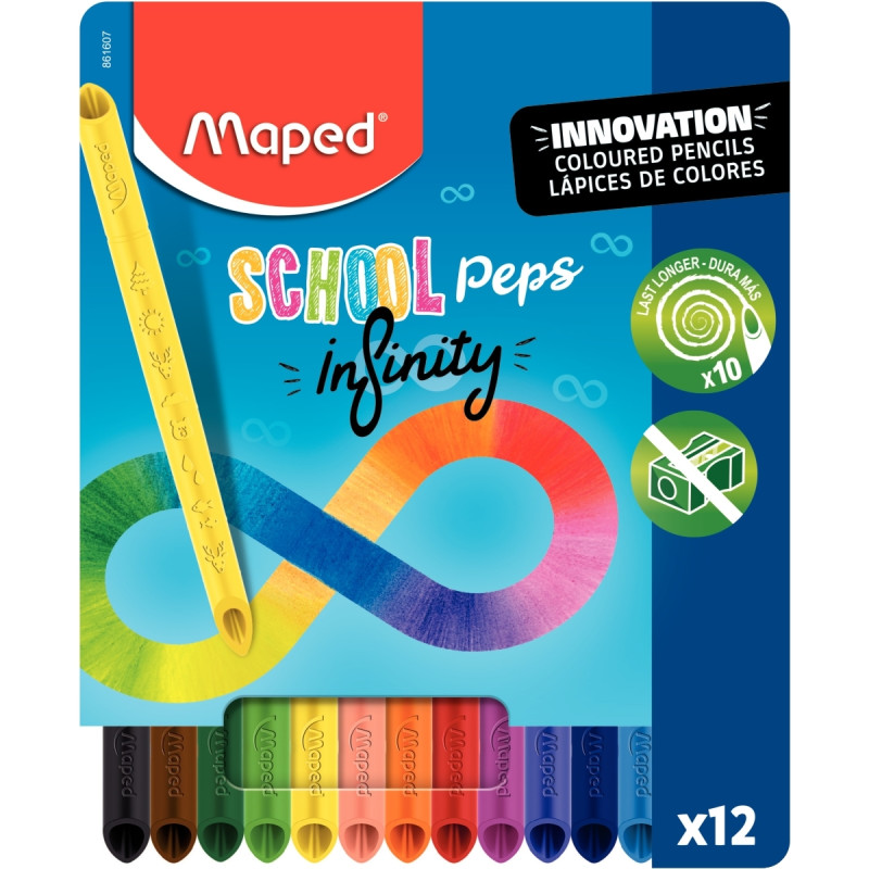 Pochette de 12 crayons de couleur Infinity