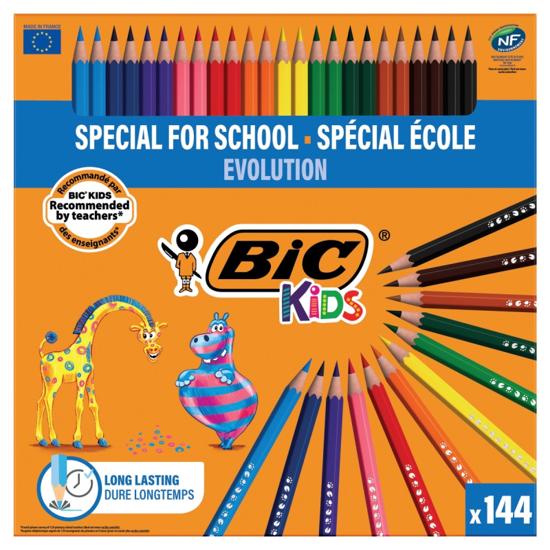 Classpack de 144 crayons de couleur Évolution assortis