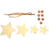 Lot de 10 suspensions étoiles 3D en bois