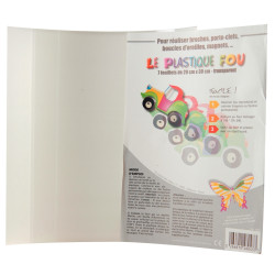 Pochette de 7 feuilles de plastique fou format 20 x 30 cm transparent