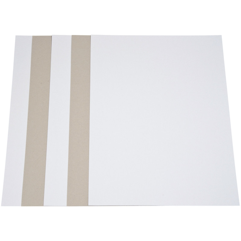 Paquet de 5 feuilles de carton 1 côté blanc, 1 côté gris format 50 x 6