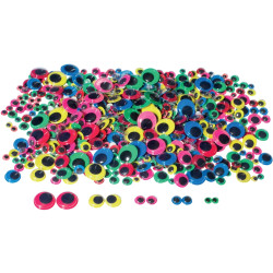Sac de 1000 yeux mobiles adhésifs colorés