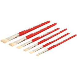 Pot de 144 brosses plates en soie de porc 24 piècesx6 tailles assortie