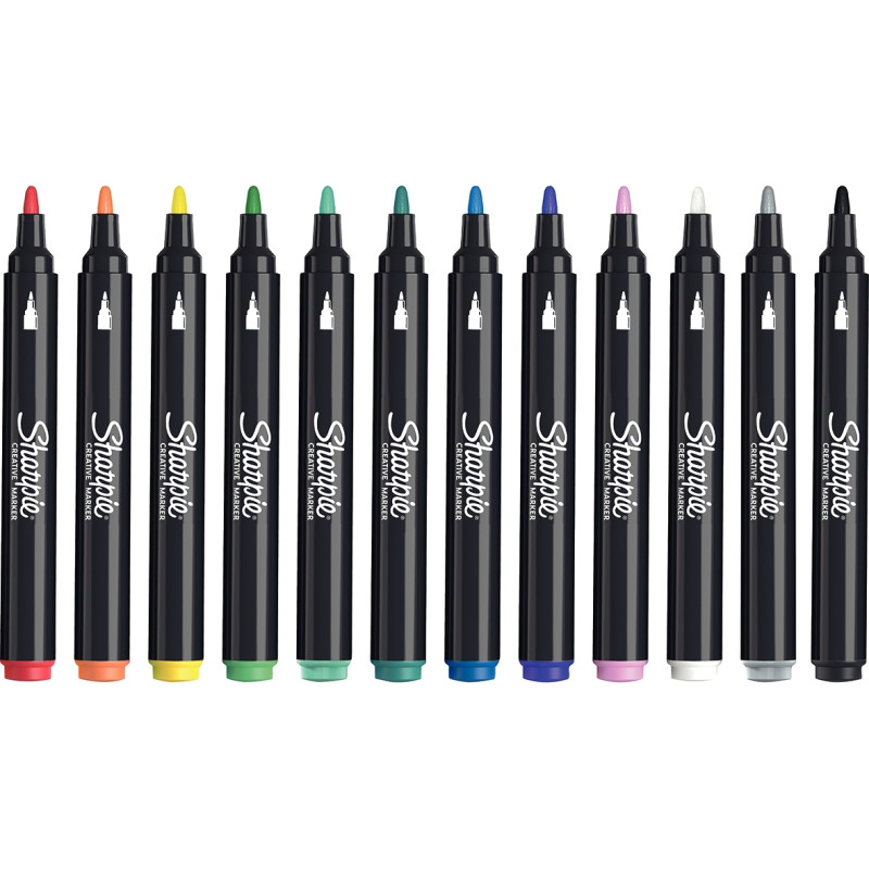 Blister de 12 marqueurs Sharpie créative assortis