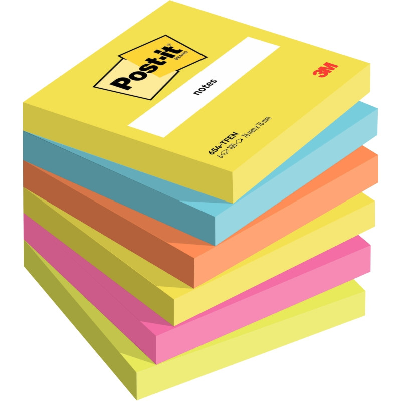 Paquet 6 blocs notes adhésives repositionnables 100 feuilles Post-it e