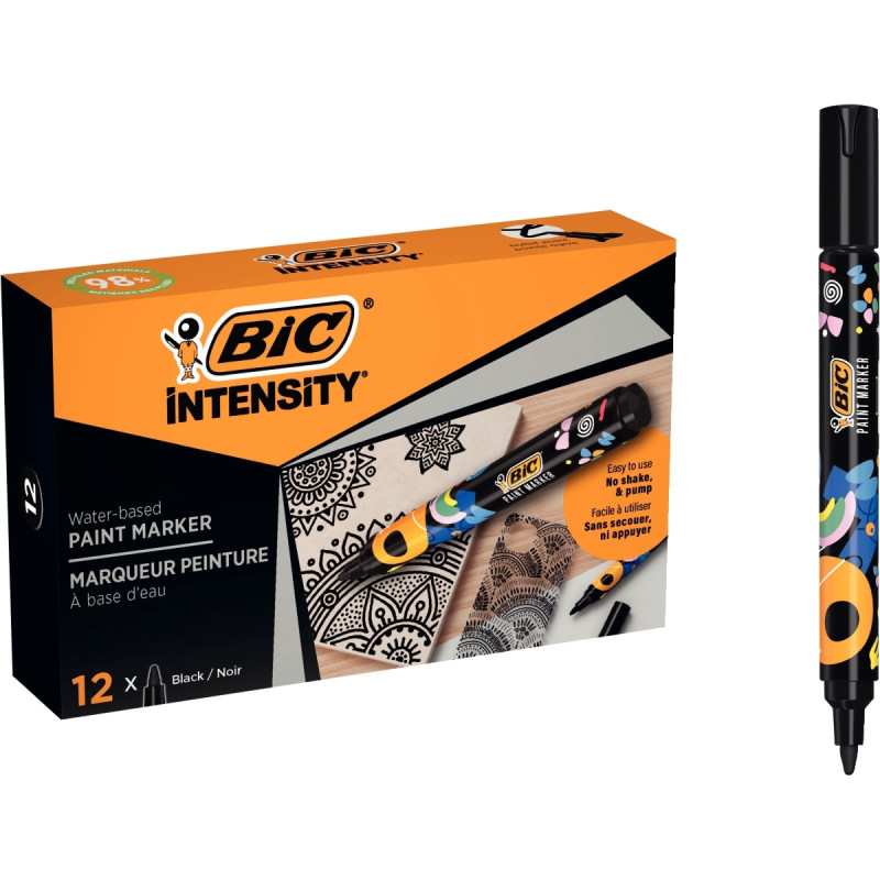 Boîte de 12 marqueurs peinture Intensity noirs