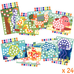 Pack 24 ateliers gommettes animaux