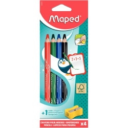 Etui de 4 crayons effaçable Markerpeps assortis + 1 taille crayon