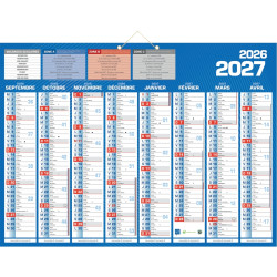 Calendrier 8 mois par face 40,5x55cm bleu