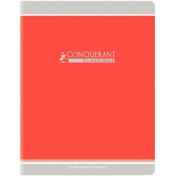 Cahier piqué 96 pages, 24x32 cm, seyès, papier 90g, rouge