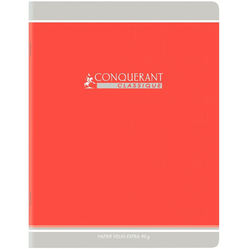 Cahier piqué 96 pages, 24x32 cm, seyès, papier 90g, rouge