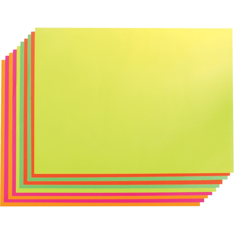 Paquet de 10 feuilles affiches 90g 60x80cm fluo assortis