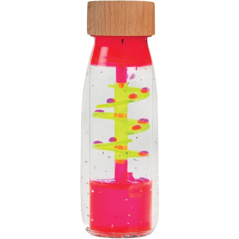 Bouteille sensorielle spirale rose