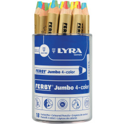 Pot de 18 crayons Jumbo 4 Color arc en ciel